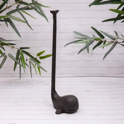  - Annibells Cast Iron Rustic Whale Vintage Toilet Roll Holder