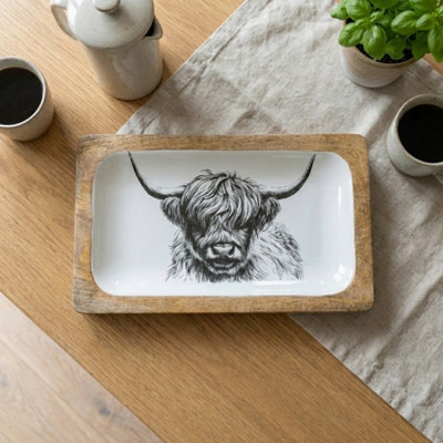 Highland Cow Enamel Serving Tray from B&Q