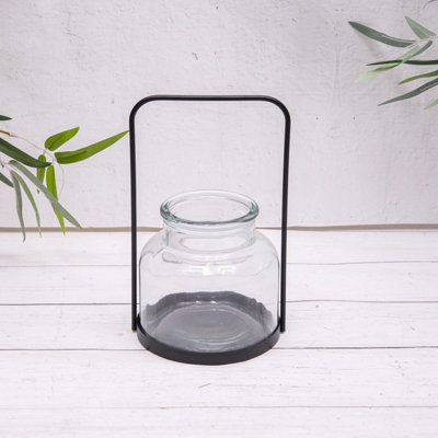 Annibells Black Metal Hurricane Lamp Candle Holder (16324)Small from B&Q