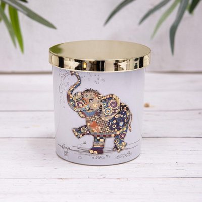 Annibells Giraffe Sloth Elephant White Glass Scented Soy Candle (15879)Elephant from B&Q