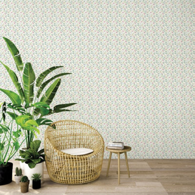 Galerie Miniatures 3 Green Bird Wallpaper from B&Q