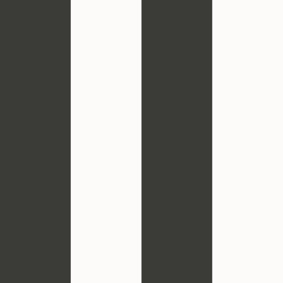 Galerie Style Sisters Wide Stripe Black Cream Ss21235 A4 Wallpaper Sample from B&Q