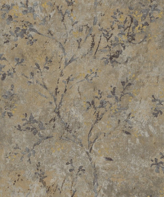 Galerie Welcome Home Purple Lilac Rustic Blossom A4 Wallpaper Sample from B&Q