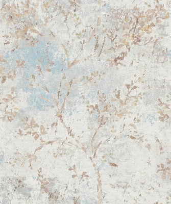 Galerie Welcome Home Beige Rustic Blossom A4 Wallpaper Sample from B&Q