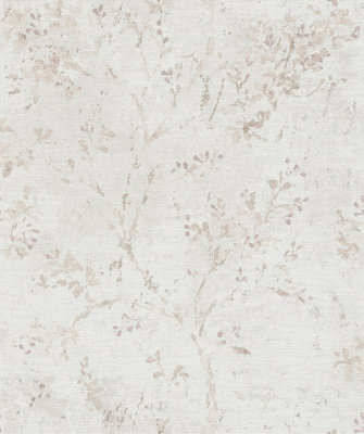 Galerie Welcome Home Cream Rustic Blossom A4 Wallpaper Sample from B&Q