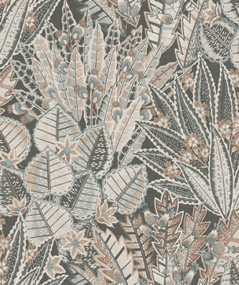 Galerie Welcome Home Bronze Brown Bohemian Floral A4 Wallpaper Sample from B&Q