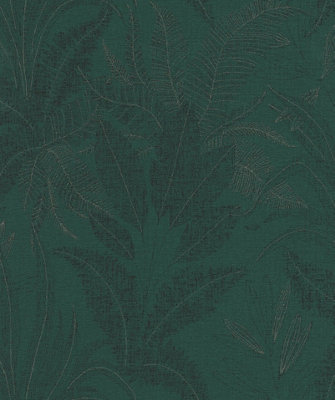 Galerie Welcome Home Green Botanical Leaves A4 Wallpaper Sample from B&Q