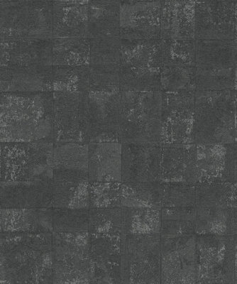 Galerie Welcome Home Black Squares A4 Wallpaper Sample from B&Q