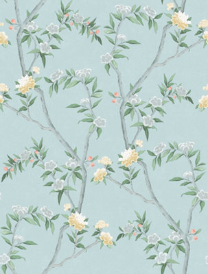 Galerie Spring Blossom Blue A4 Wallpaper Sample from B&Q