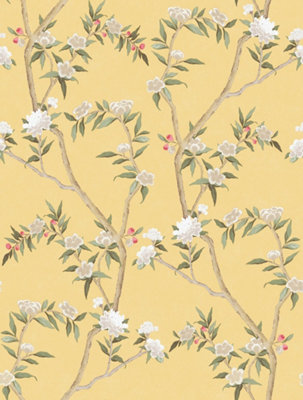 Galerie Spring Blossom Yellow A4 Wallpaper Sample from B&Q