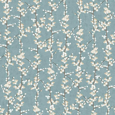 Galerie Spring Blossom Blue A4 Wallpaper Sample from B&Q