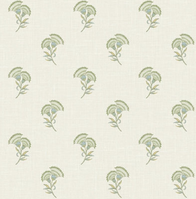 Galerie Green Lotus Motif A4 Wallpaper Sample from B&Q