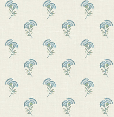 Galerie Blue Lotus Motif A4 Wallpaper Sample from B&Q