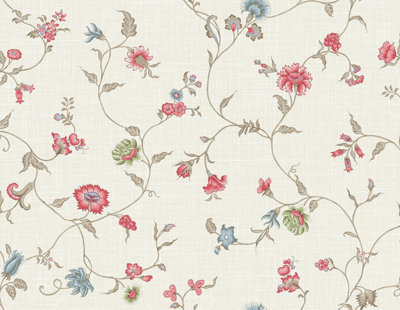 Galerie Red Florale Trail A4 Wallpaper Sample from B&Q