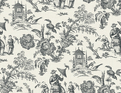 Galerie Black Chinois A4 Wallpaper Sample from B&Q