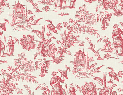 Galerie Red Chinois Landscape A4 Wallpaper Sample from B&Q