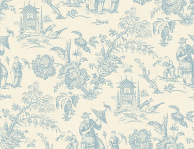Galerie Blue Chinois A4 Wallpaper Sample from B&Q