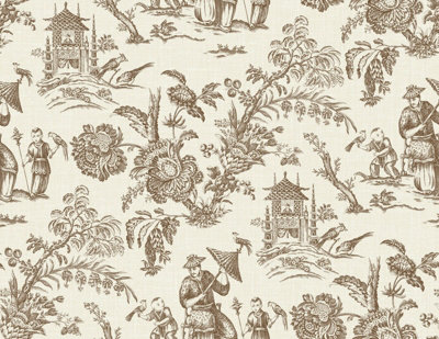 Galerie Bronze Brown Chinois A4 Wallpaper Sample from B&Q