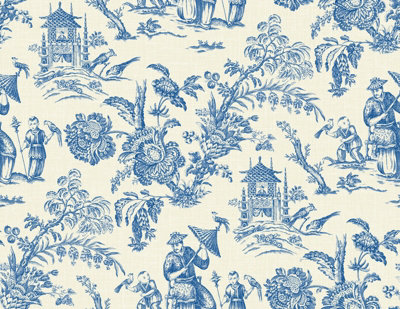 Galerie Blue Chinois A4 Wallpaper Sample from B&Q