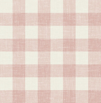 Galerie Pink Bebe Gingham A4 Wallpaper Sample from B&Q
