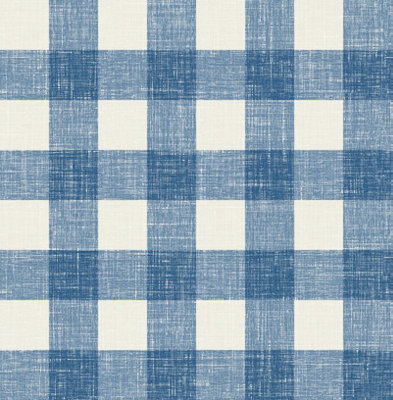 Galerie Blue Bebe Gingham A4 Wallpaper Sample from B&Q