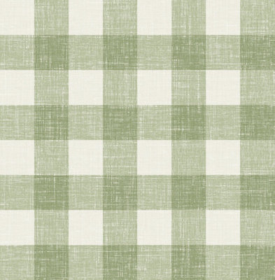 Galerie Green Bebe Gingham A4 Wallpaper Sample from B&Q