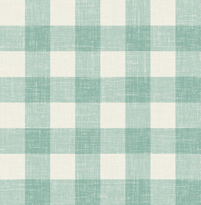 Galerie Blue Bebe Gingham A4 Wallpaper Sample from B&Q