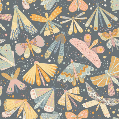 Galerie Sommarang 2 Dark Blue Flyga Dragonflies A4 Wallpaper Sample from B&Q