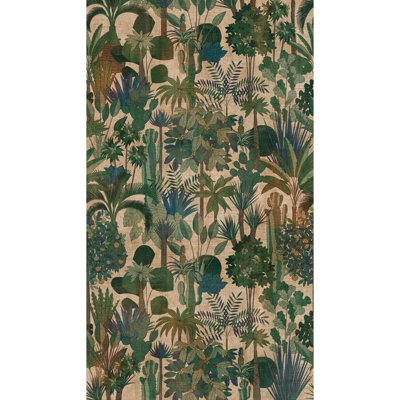 Galerie Welcome Home Green Vintage Jungle Greenery A4 Sample from B&Q