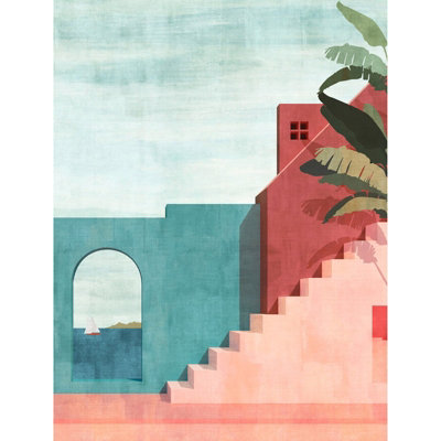Galerie Welcome Home Blue Sunset Coastal Steps A4 Sample from B&Q