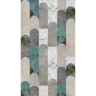 Galerie Welcome Home Grey Urban Marble Curves A4 Sample from B&Q