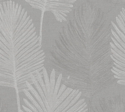 Galerie Horizon Grey Palm Leaf A4 Wallpaper Sample from B&Q
