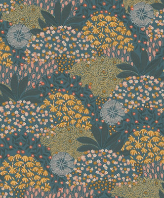Galerie Fusion Green Forest Bloom Motif A4 Wallpaper Sample from B&Q
