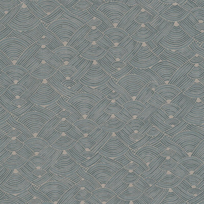 Galerie Fusion Blue Geo Swirl Motif A4 Wallpaper Sample from B&Q