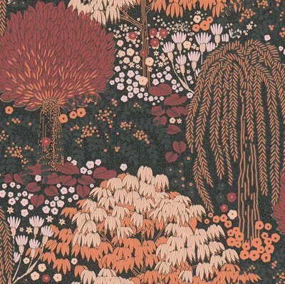 Galerie Flourish Black Floral A4 Wallpaper Sample Fl61133 from B&Q