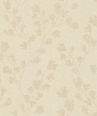 Galerie Fusion Beige Floral Trail Motif A4 Wallpaper Sample from B&Q