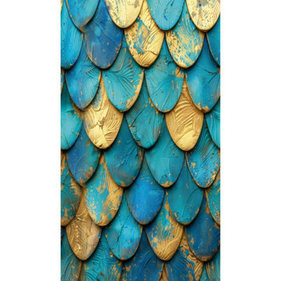 Galerie Horizon Blue Blue Scales A4 Sample from B&Q