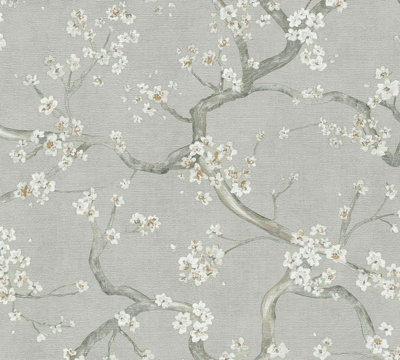 Galerie Horizon Green Cherry Blossom A4 Wallpaper Sample from B&Q