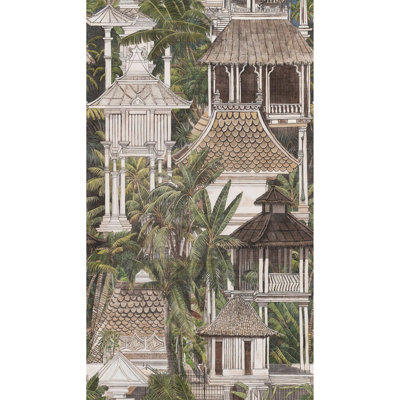 Galerie Horizon Brown Tropical Pavillion A4 Sample from B&Q