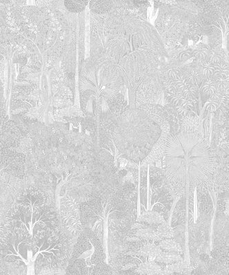 Galerie Heritage Silver Grey Woodland A4 Wallpaper Sample from B&Q
