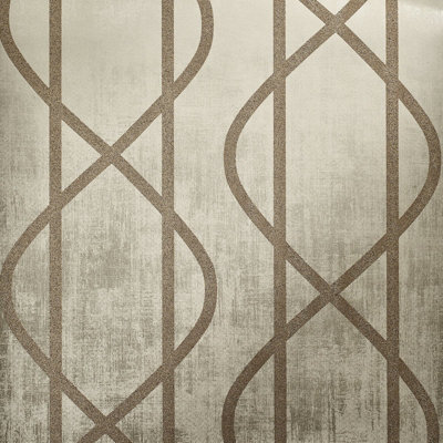 Galerie Universe Sand Beige Saturn Glass Stone Geometic Lines A4 Wallpaper Sample from B&Q