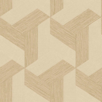 Galerie Synergy Beige Geometric A4 Wallpaper Sample from B&Q