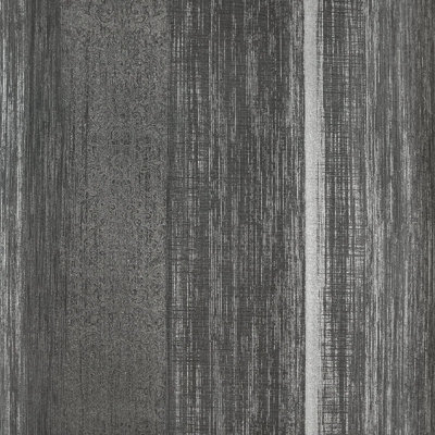 Galerie Precious Anthracite Glitter Chiffon Damask A4 Wallpaper Sample from B&Q