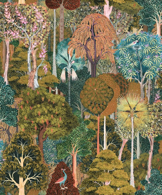 Galerie Heritage Multi-Coloured Jungle A4 Wallpaper Sample from B&Q