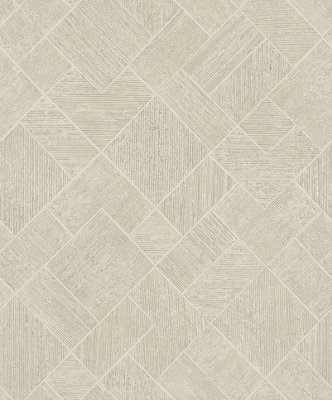 Galerie Odyssey Beige Wood Mosaic Design A4 Wallpaper Sample from B&Q