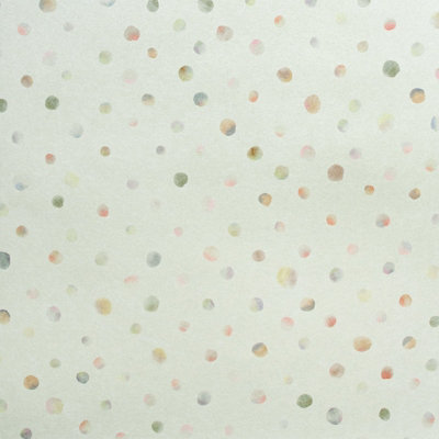 Galerie Great Kids Sage Smooth Glitter Watercolor Dots A4 Wallpaper Sample from B&Q