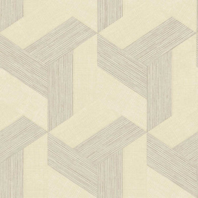 Galerie Synergy Beige Geometric A4 Wallpaper Sample from B&Q
