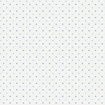 Galerie Miniatures 3 Blue White Mini Fan Motif Smooth A4 Wallpaper Sample from B&Q