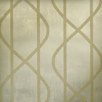 Galerie Universe Sage Green Saturn Glass Stone Geometic Lines A4 Wallpaper Sample from B&Q
