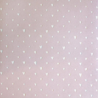 Galerie Great Kids Rose Smooth Glitter Hearts A4 Wallpaper Sample from B&Q